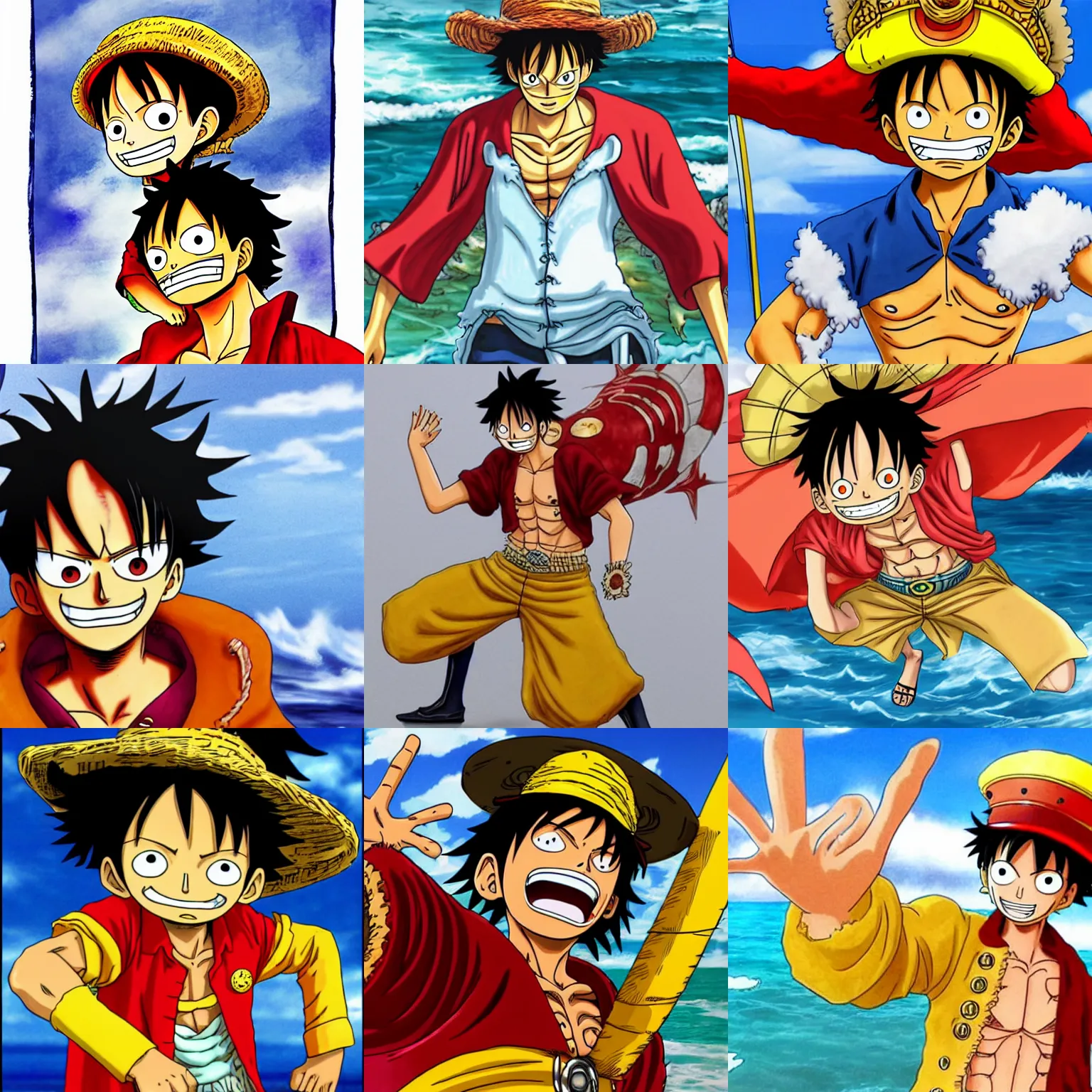 Prompt: luffy as sea king