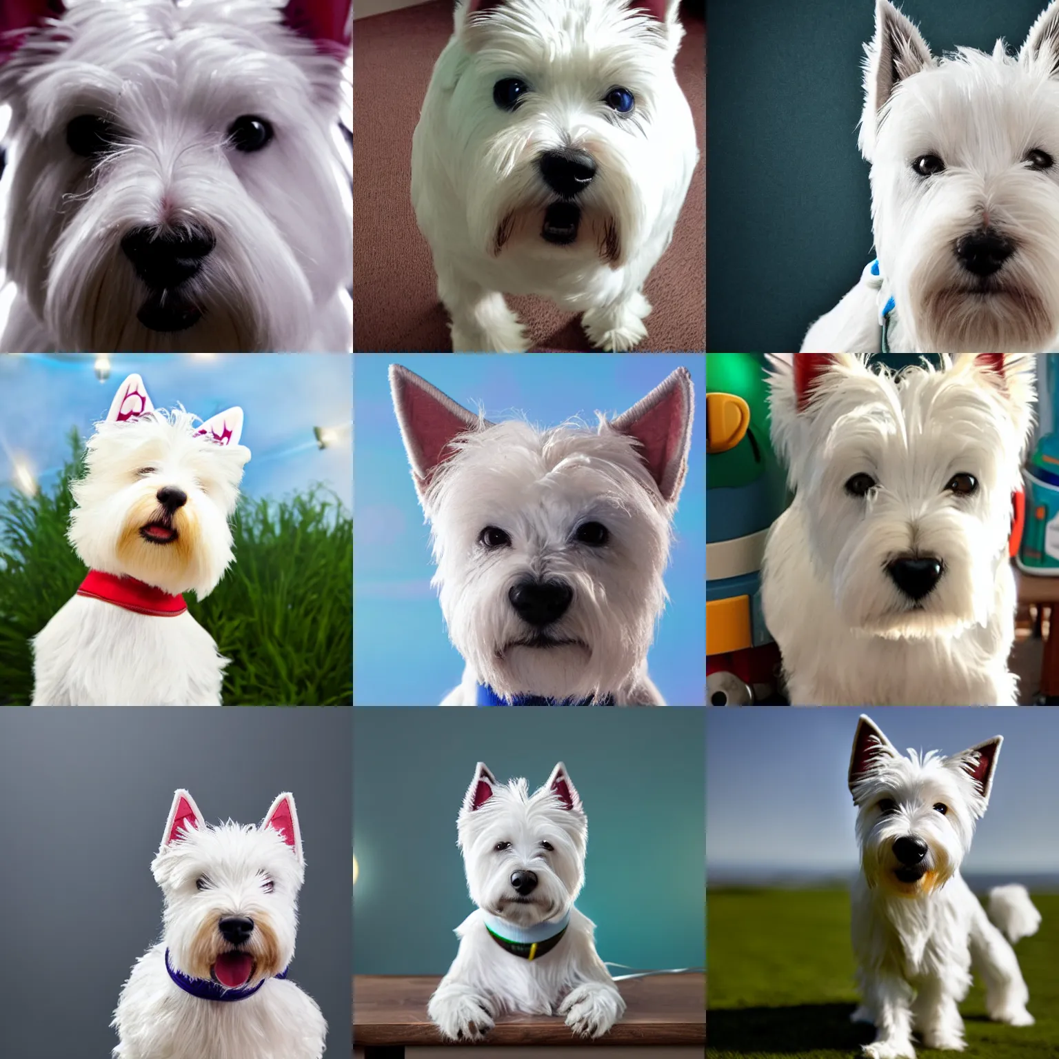 Prompt: A medium close up photo of west highland white terrier as Buzz Lightyear, pixar, cinematic