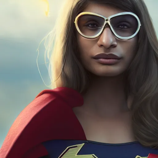 Image similar to a close up face of young Mia Khalifa as Supergirl by Greg Rutkowski, Sung Choi, Mitchell Mohrhauser, Maciej Kuciara, Johnson Ting, Maxim Verehin, Peter Konig, Zack Snyder, 8k photorealistic, cinematic lighting, HD, high details, dramatic, trending on artstation,