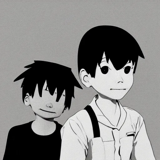 Prompt: dreams of a better life for me and shinji ikari, in the style of jamie hewlett and riyoko ikeda, 3 d render ar