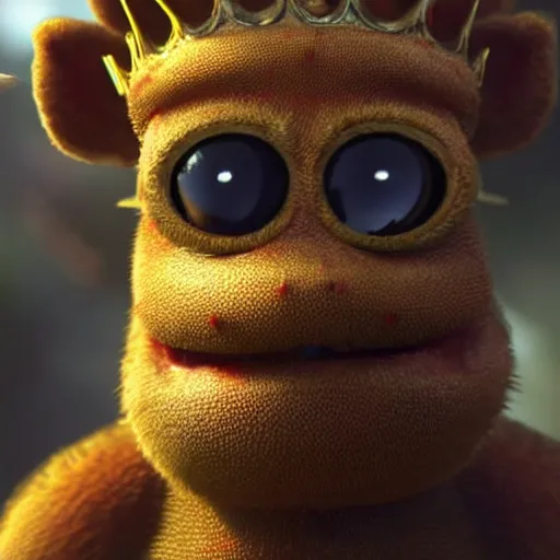 Image similar to king of ants, ant wearing crown ordering ant minions, cinematic, 4k, movie shot, ultra epic