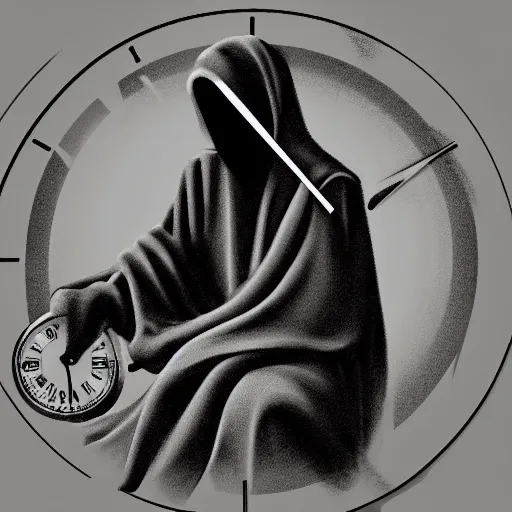 Image similar to grim reaper sitting on a clock, profile pic