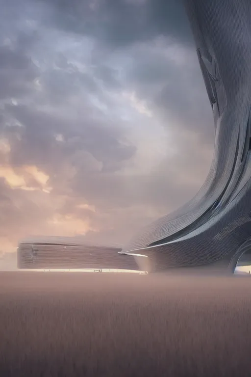 Prompt: professional cinematic photograph concept render of a single massive beautiful neo - futuristic matte symmetrical elongated oval monolith by ilm, denis villeneuve, emmanuel shiu, zaha hadid, mist vapor, deep color, architectural scale, grassland, dramatic storm sunset, hyperrealism, very high detail, volumetric, trending on artstation, cgsociety, rendered in octane