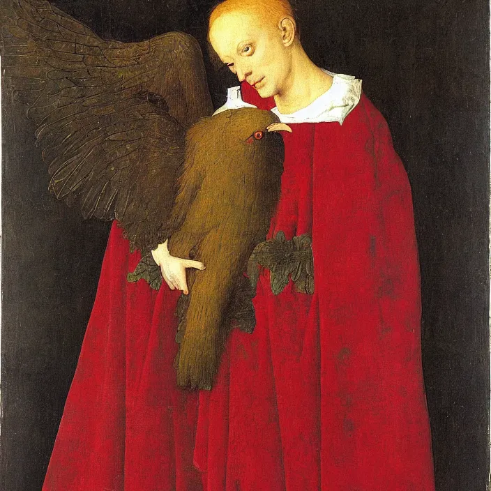 Image similar to a harpy, by Jan van Eyck