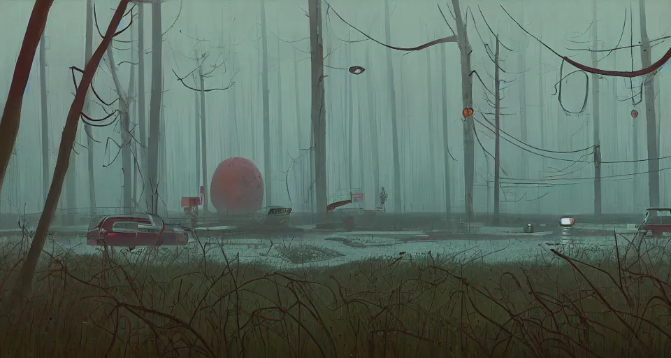 Prompt: A fantastic swamp, by simon stalenhag