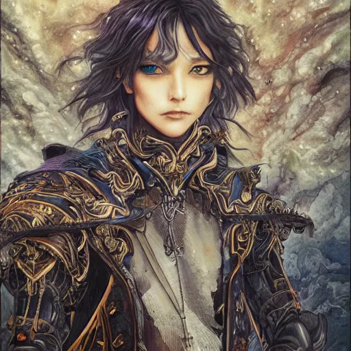 Prompt: a portrait of a character in a scenic environment by ayami kojima, hyperdetailed, fantasy, dnd, sorcerer, magic, spells, energy blast, trending on artstation