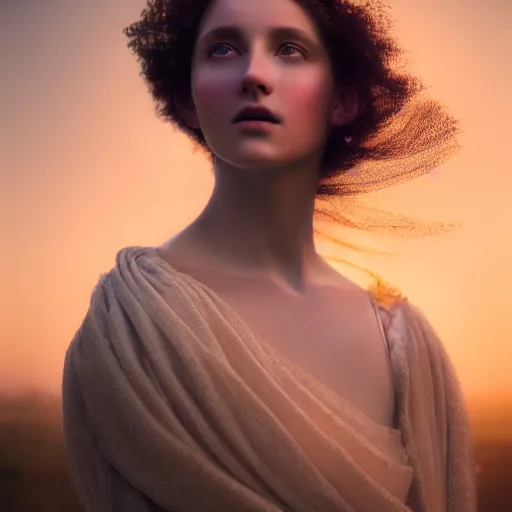 Image similar to photographic portrait of a stunningly beautiful renaissance roman female in soft dreamy light at sunset, contemporary fashion shoot, by edward robert hughes, annie leibovitz and steve mccurry, david lazar, jimmy nelsson, breathtaking, 8 k resolution, extremely detailed, beautiful, establishing shot, artistic, hyperrealistic, beautiful face, octane render