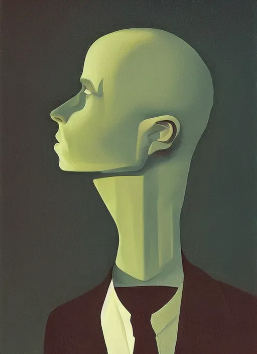 Image similar to tv head man portrait with a crt tv for head Edward Hopper and James Gilleard, Zdzislaw Beksinski, highly detailed