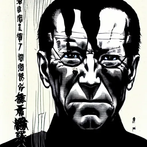 Image similar to Joe Biden looking sinister, by Tsutomu Nihei, highly detailed