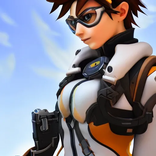 Prompt: tracer from overwatch smartphone photo