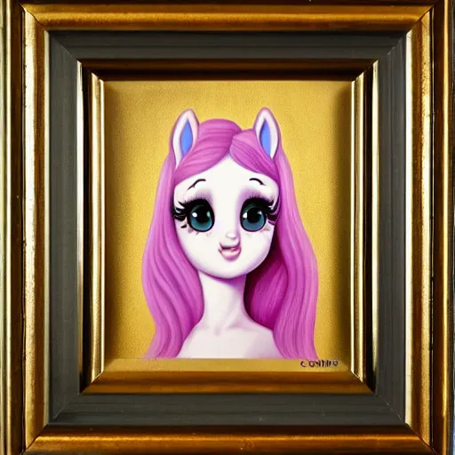 Prompt: ariana grande as a pony, lowbrow painting by mark ryden