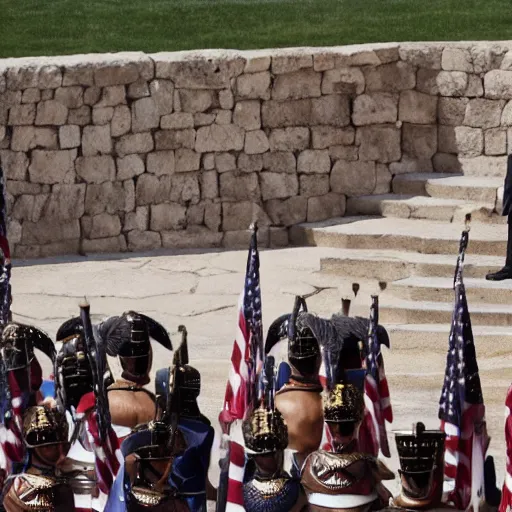 Image similar to joe biden and barack obama as roman gladiators