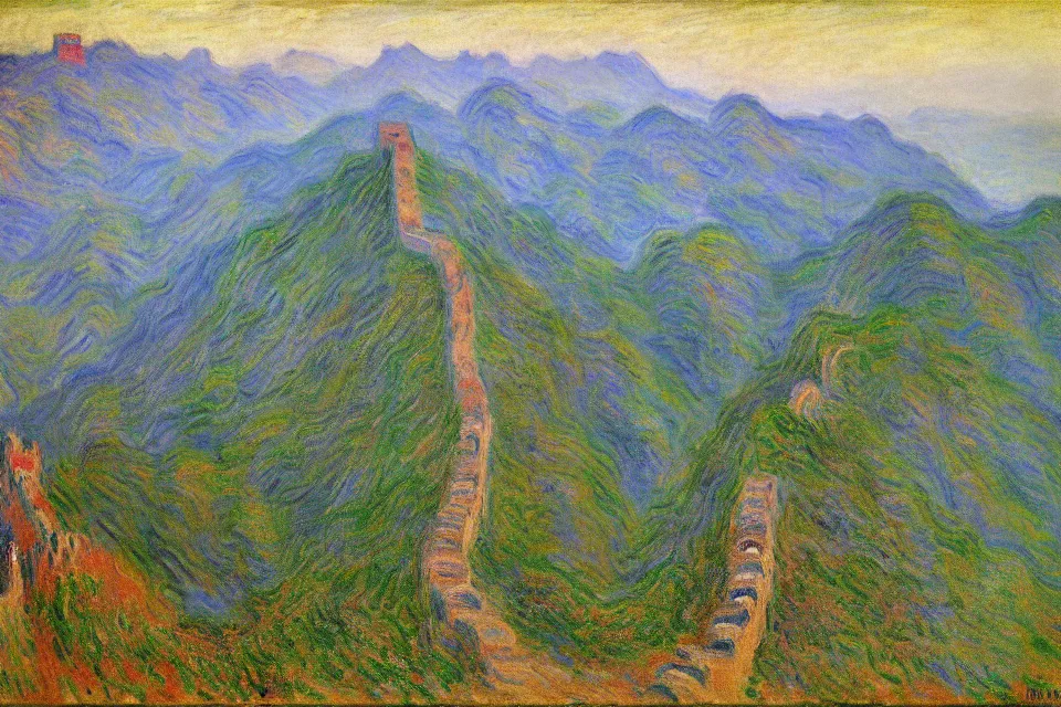 Image similar to the great wall, claude monet.