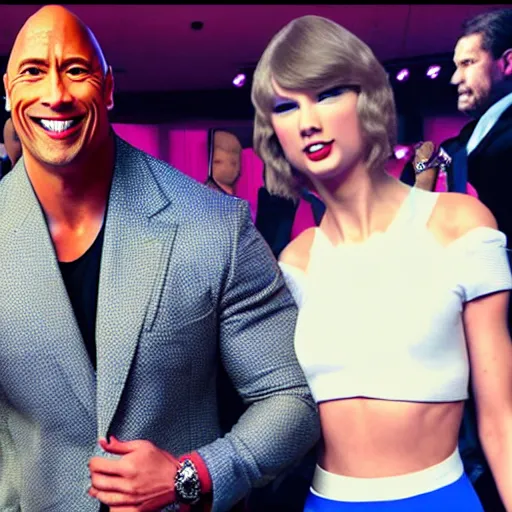 Image similar to Dwayne the rock Johnson as Taylor swift