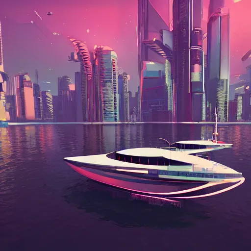 Image similar to cyberpunk yacht club