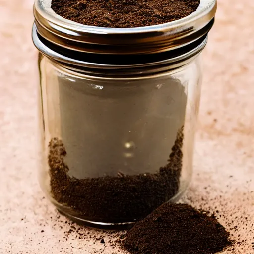 Prompt: a jar of dirt