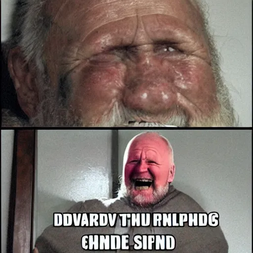 Image similar to danish viking version of hide the pain harold meme