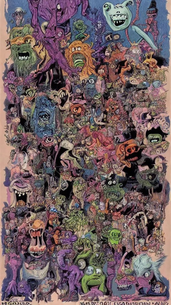 Image similar to monsters drawn by ralph bakshi