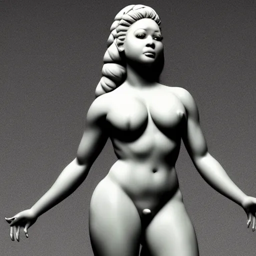 Prompt: marble statue of nicki ( minaj ), 4 k, trending on artstation