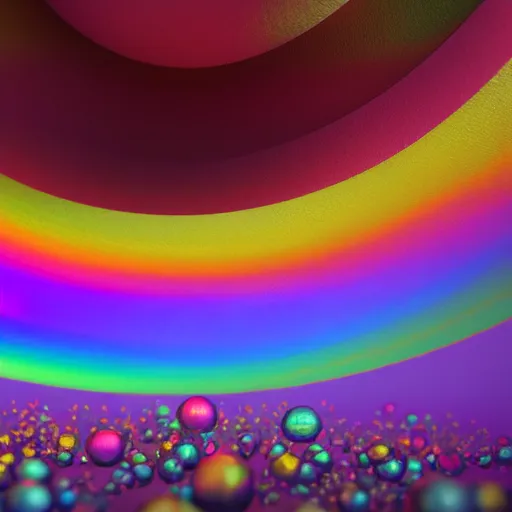 Prompt: A rainbow universe viewed through a crystal, award-winning render, octane render, ray trace