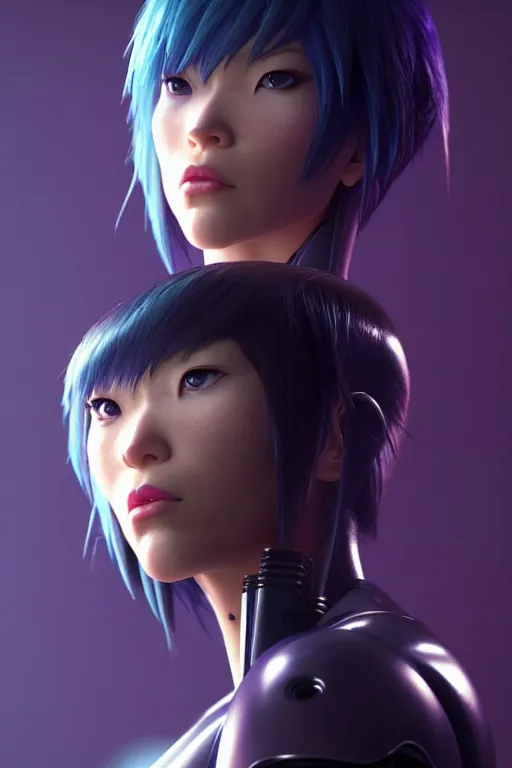 Image similar to weta disney pixar movie still portrait photo of motoko kusanagi ghost in the shell anime : : as cyborg woman by pixar : : by ilya kuvshinov, rossdraws, artgerm, maxim cover, octane render, anime, octane render, 3 d, volumetric lighting, anti aliasing, raytracing : :