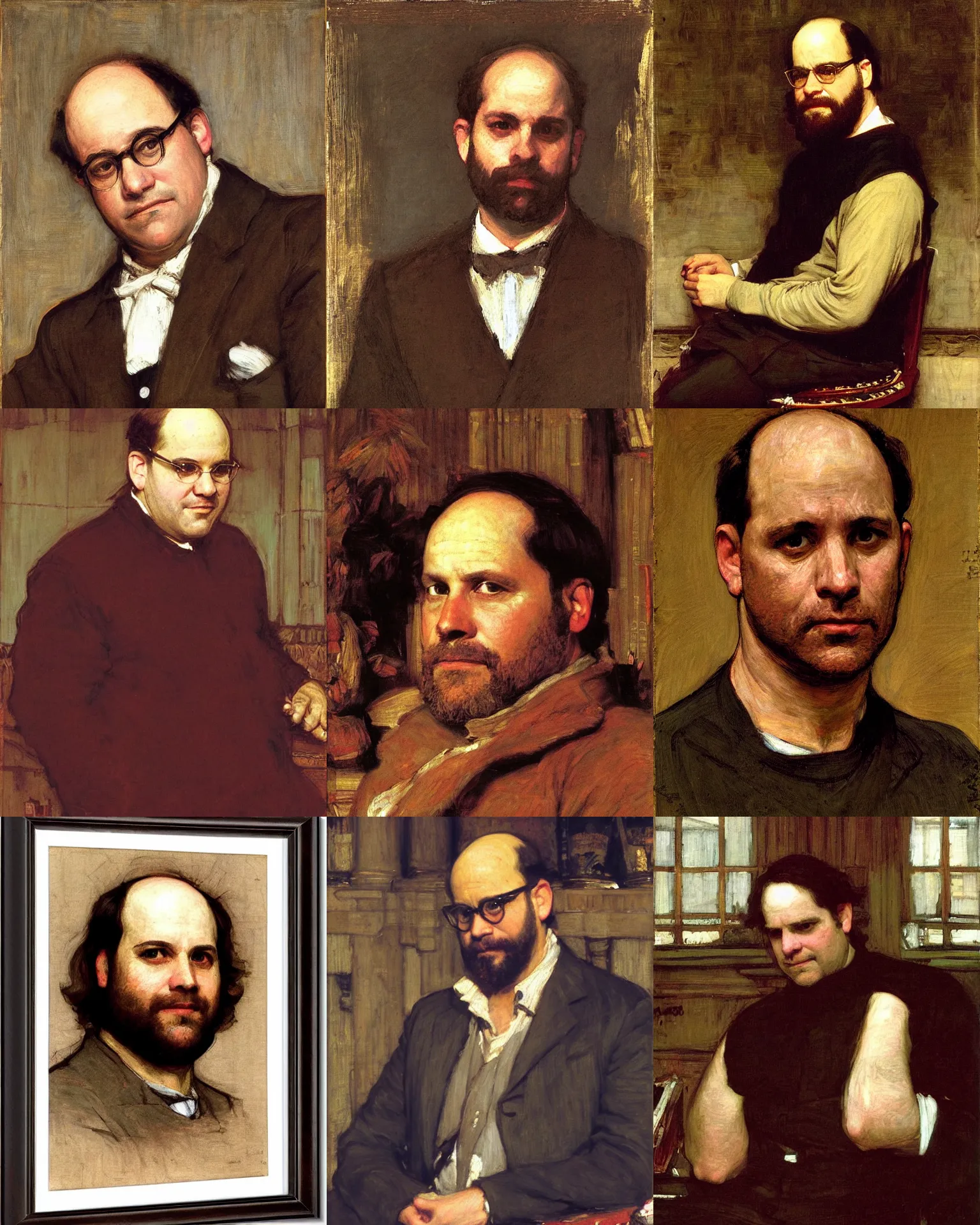 Prompt: A portrait of George Costanza, by John William Waterhouse