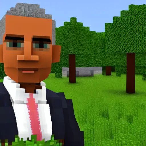 Prompt: in game screenshot of the hyperrealistic barack obama mod for minecraft
