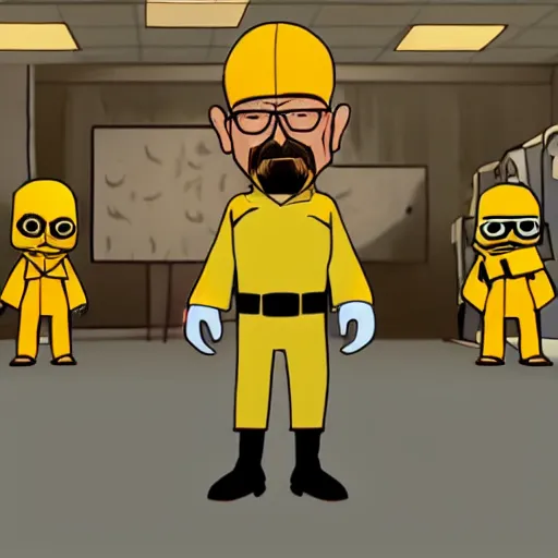 Prompt: walter white in the style of little nightmares