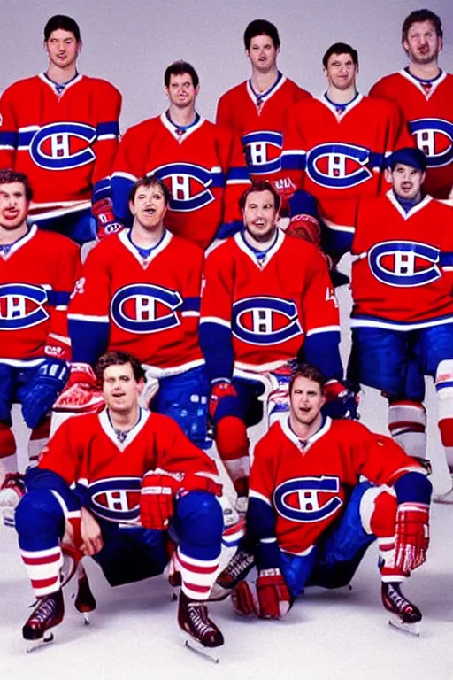 Prompt: montreal canadiens team portrait, 1 9 9 3