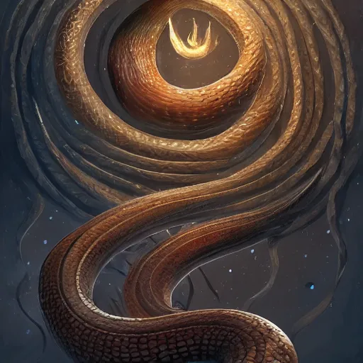 Image similar to living serpent constellation, extremely detailed, 8 k, fantasy, elegant, pale, highly detailed, digital painting, artstation, concept art, smooth, sharp focus, illustration,