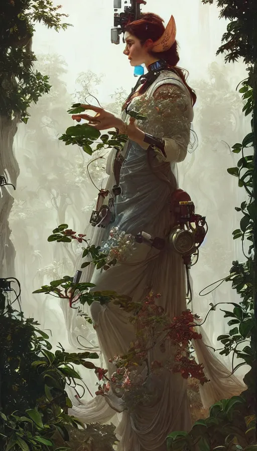 Image similar to hyper realistic time machine schematics, cyberpunk, design on white background, beautiful details, lush foliage, drawn by john singer sargent, tom bagshaw, norman rockwell, alphonso mucha, lolish, trending on artstation