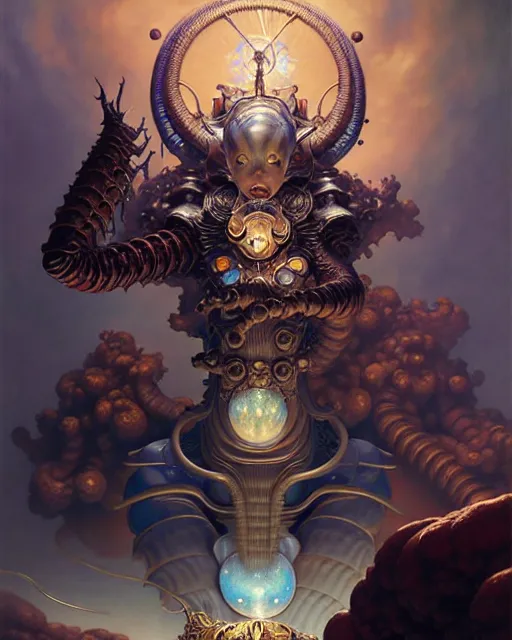 Image similar to the chariot tarot card, fantasy character portrait made of fractals, ultra realistic, wide angle, intricate details, the fifth element artifacts, highly detailed by peter mohrbacher, hajime sorayama, wayne barlowe, boris vallejo, aaron horkey, gaston bussiere, craig mullins