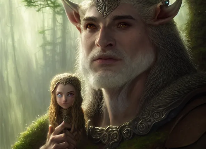 Prompt: a film still portrait of a badger elven king, finely detailed features, cinematic lighting, perfect art, redwall woodland, forest, intricate, anime, gapmoe grimdark, artstation, trending on pixiv fanbox, painted by brian jacques greg rutkowski, studio ghibli, 4 k