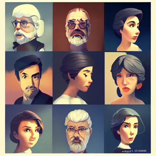 Image similar to face icon stylized minimalist george lucas, loftis, cory behance hd by jesper ejsing, by rhads, makoto shinkai and lois van baarle, ilya kuvshinov, rossdraws global illumination