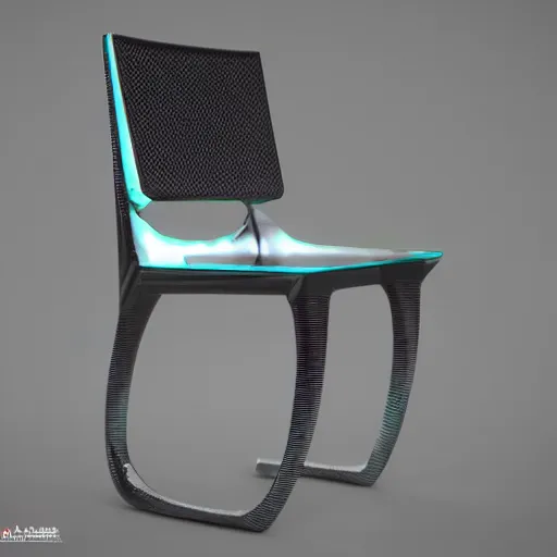 Prompt: dinning chair, futuristic, techno, cyberpunk, product design, 3 d render, concept, fun, swag