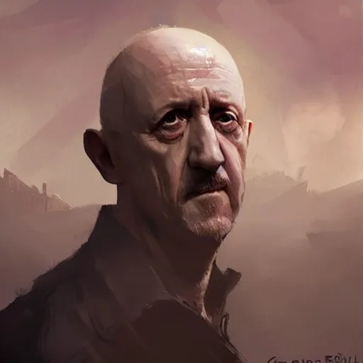 Image similar to mike ehrmantraut by greg rutkowski