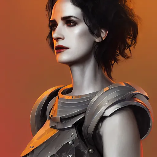 Image similar to winona ryder portrait, dystopia core, apocalyptic, armor, warrior, dramatic, sharp focus, fiction, neon, fantasy, hyper detailed, digital art, trending in artstation, cinematic lighting, studio quality, smooth render, unreal engine 5 rendered, octane rendered, art style and nixeu and wlop and krenz cushart