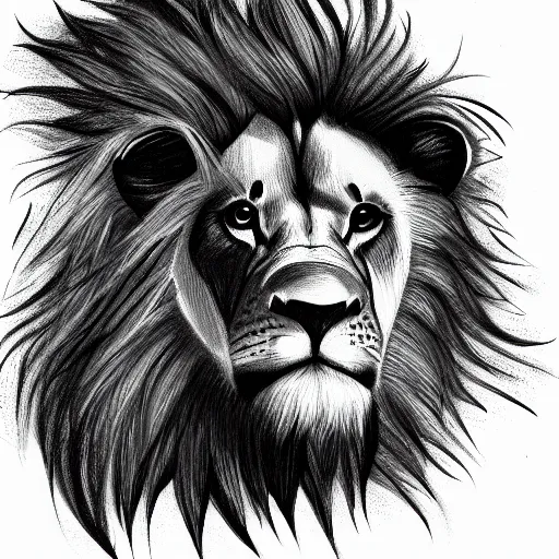 Stock Art Drawing of an African Lion-saigonsouth.com.vn