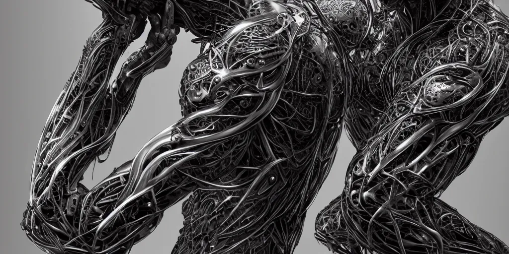 Image similar to hyper realistic photography of a stunningly beautiful cyborg male, intimate, arms, elbow, intricate filigree, fibonacci, in the style of beth cavener, jin kagetsu, and wlop, highly detailed, chrome face symmetry, masterpiece, award winning, sharp focus, concept art, high key, ambient lighting, 8 k, octane render,