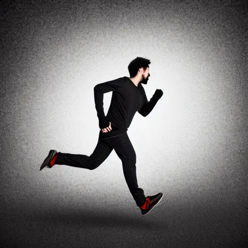 Prompt: guy running away on white background, stock photo, stock, 4k, scary, meme, high quality