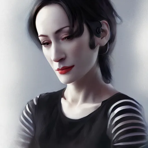 Prompt: portrait of 2 5 year old nana visitor as a computer programmer, white lighting, digital art by ruan jia and mandy jurgens and artgerm, highly detailed, trending on artstation, award winning,