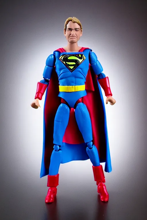 Image similar to product photo of kenner action figure, 5 points of articulation, sci fi, superhero, perfect human proportions, t - pose, studio lighting