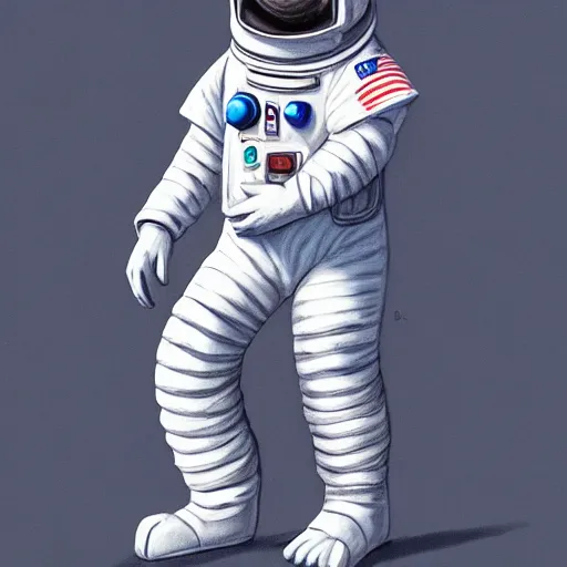 Prompt: painting of an anthropomorphic racconn astronaut with ref half - furaffinity, digital painting, detailed, furry art, furry fandom, furaffinity