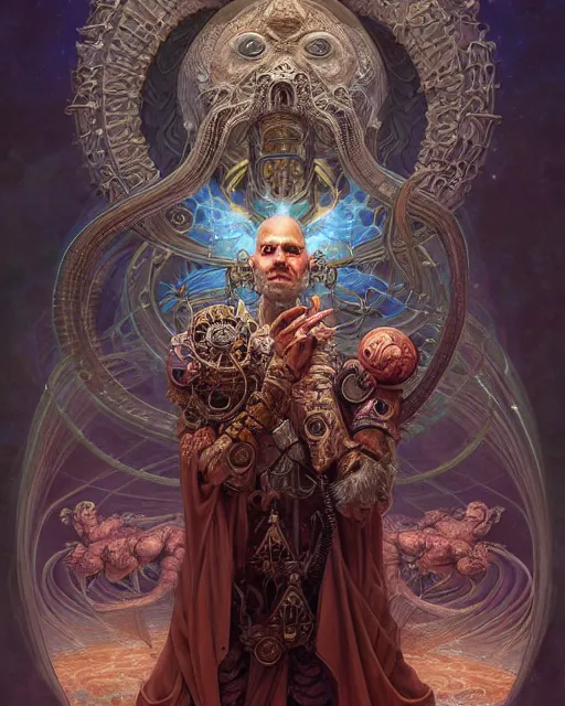 Prompt: a portrait of the hierophant, fantasy portrait made of fractals, ultra realistic, wide angle, intricate details, the fifth element artifacts, highly detailed by peter mohrbacher, hajime sorayama, wayne barlowe, boris vallejo, aaron horkey, gaston bussiere, craig mullins