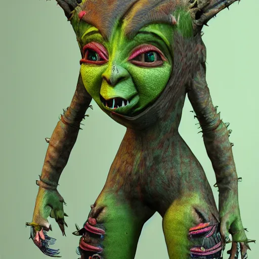 Image similar to eco punk gotch female goblin, 8k