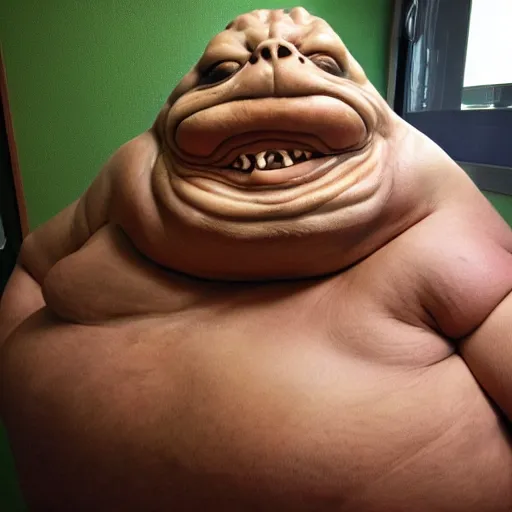 Prompt: Jabba the Hutt posing from LinkedIn profile picture, professional headshot