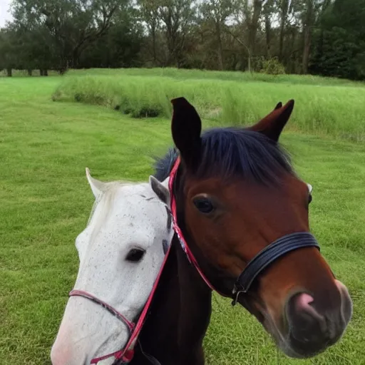 Prompt: horse sitting