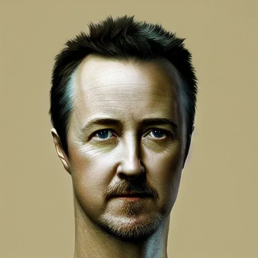 Image similar to edward norton's face as an egg with beautiful eggshell texture, smooth, sharp focus, comical, highly detailed, dramatic lighting, concept art by caravaggio and greg rutkowski and artgerm