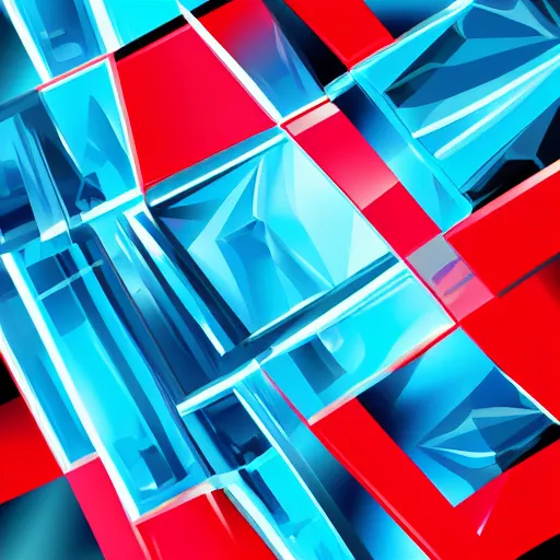 Image similar to cyan and red and black and white crystal, Y2K vector art, 4K HD