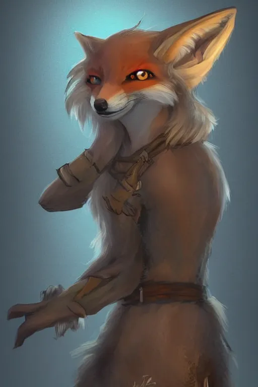 Image similar to an anthropomorphic medieval fox with a fluffy tail, backlighting, trending on artstation, digital art, furry art, trending on furaffinity, fantasy art, by kawacy